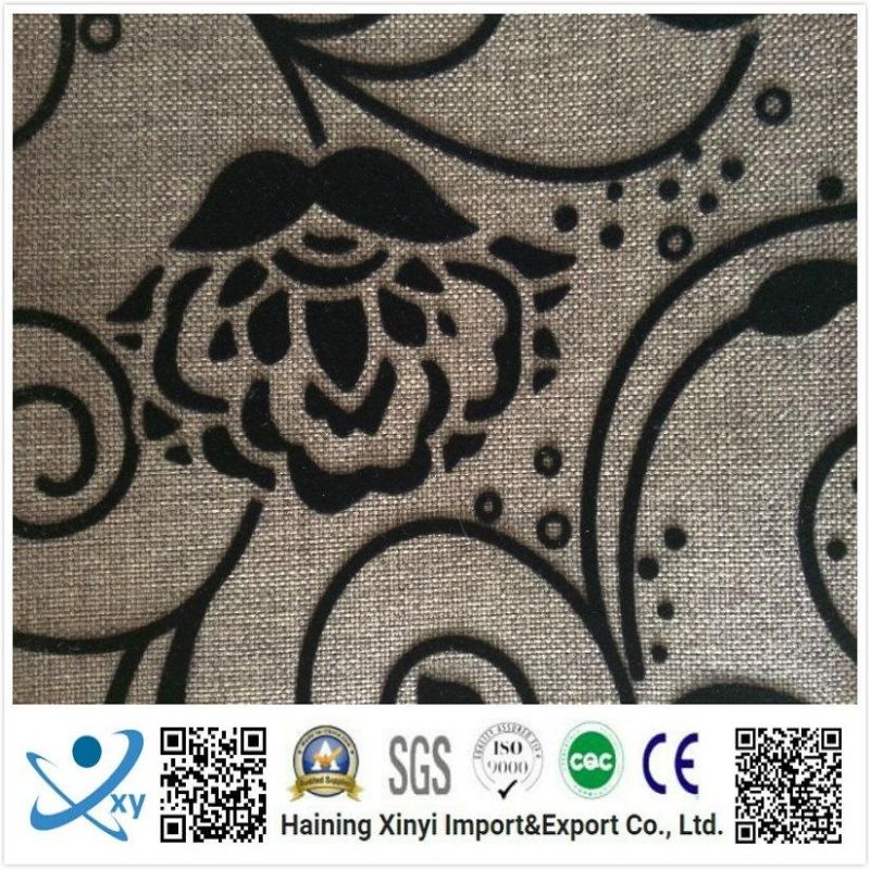 100% Polyester Upholstery Sofa Fabric Flocking Upholstery Fabric