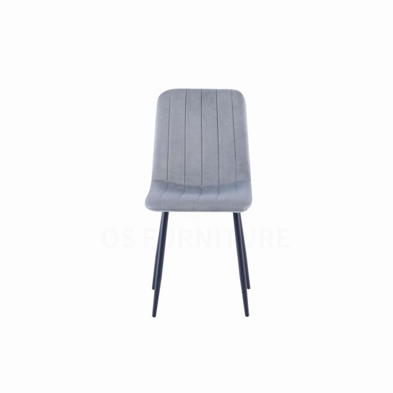 Factory Modern High Quality Custom Metal Leg Fabric Velvet Dining Room Chair Velvet Dining Room Chair