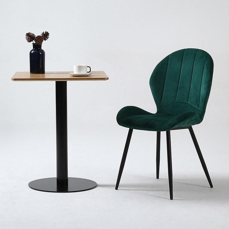 Simple Fashion Upholstery Velvet Dining Chairs with Steel Leg