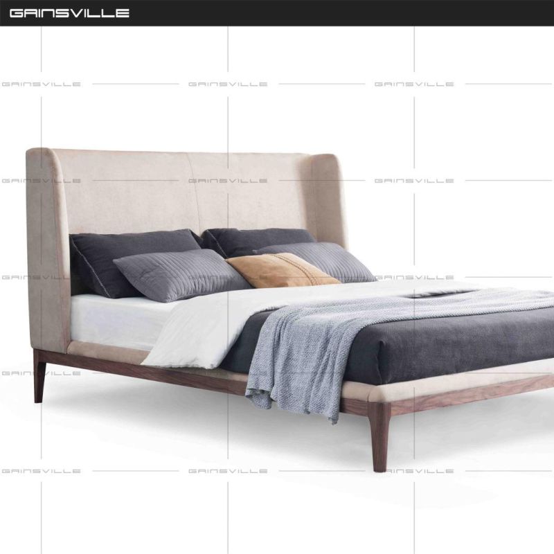 Stylish Bedroom Bed Wall Bed King Bed with Solid Wood Legs Gc1831