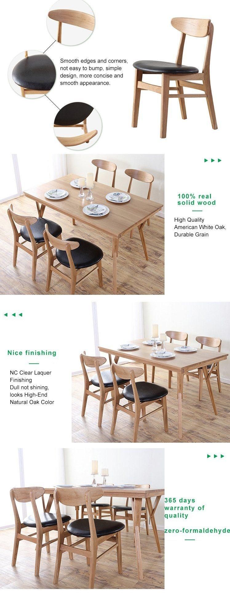 Furniture Modern Furniture Chair Home Furniture Wooden Furniture Minimalist PU Leather Upholstered Wooden Dining Room Chairs Without Arms Wooden Chair