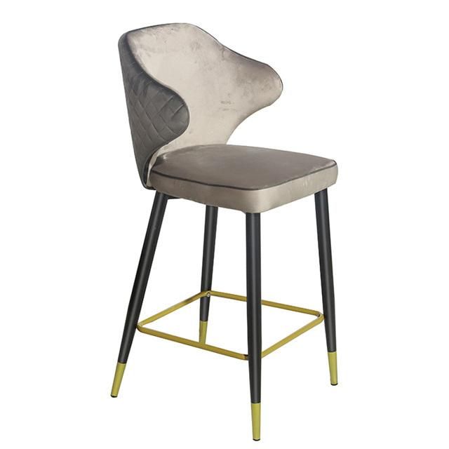 American Modern Deluxe Bar Chair Velvet Fabric Chair