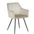 Italian Luxury Modern Designer Beige Velvet Fabric Dining Chair with Armrests