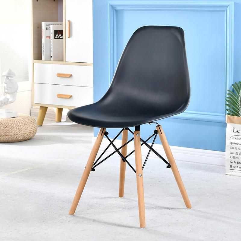 Wholesale Superior Quality Polypropylene Seating Grey PP Plastic Beech Wood Dining Chair Replica Chair Eiffel Chairs