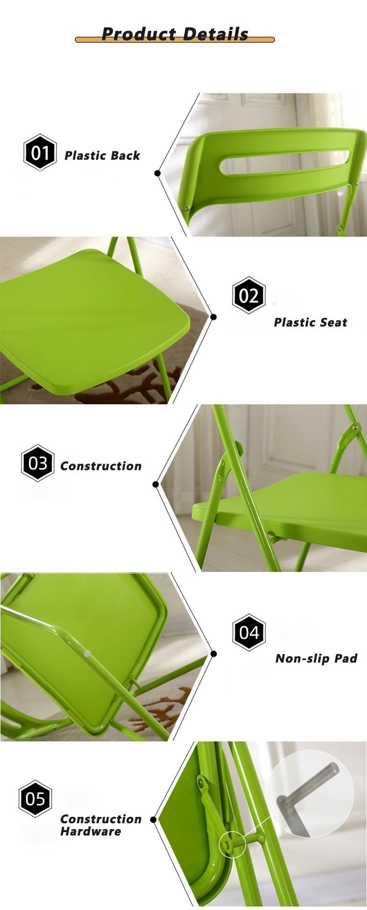 Hotel Wedding Banquet Conference Room Furniture Metal Frame Plastic Folding Chair for Church