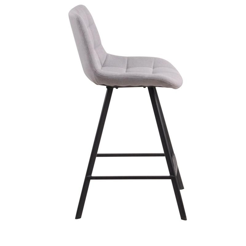 Lightweight Gray Fabric Bearing Tall Club Gaming Room Breakfast Lounge Chair Height-Slip Seat Bar Stool High Chair for Bar Table