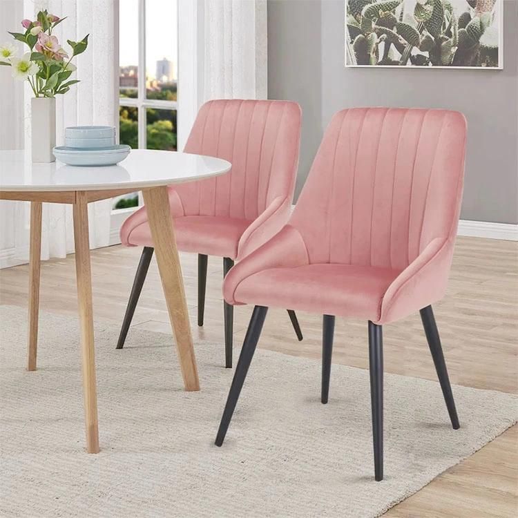 China Wholesale Modern Home Furniture Set Restaurant Velvet Upholstered Dining Chairs for UK Market