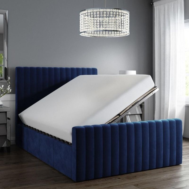 Modern Furniture Velvet Crush Twin Bed with Bedroom Furniture Multifunction Storage Bed