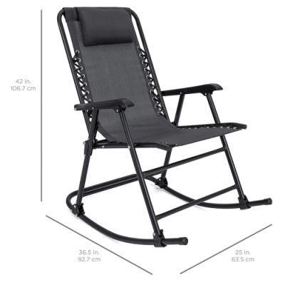 Rocking Chair Recliner Headrest Patio Pool Yard Outdoor Portable Zero Gravity Chair for Camping Fishing Beach Folding