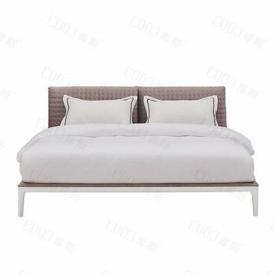 Bedroom Furniture Cama Luxury Beige Fabric Bed Frame King Size Latest Designer Modern Double Bed