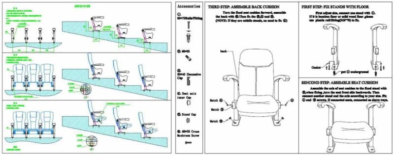 Theater Seat Auditorium Seating Luxury Cinema Chair (S20)