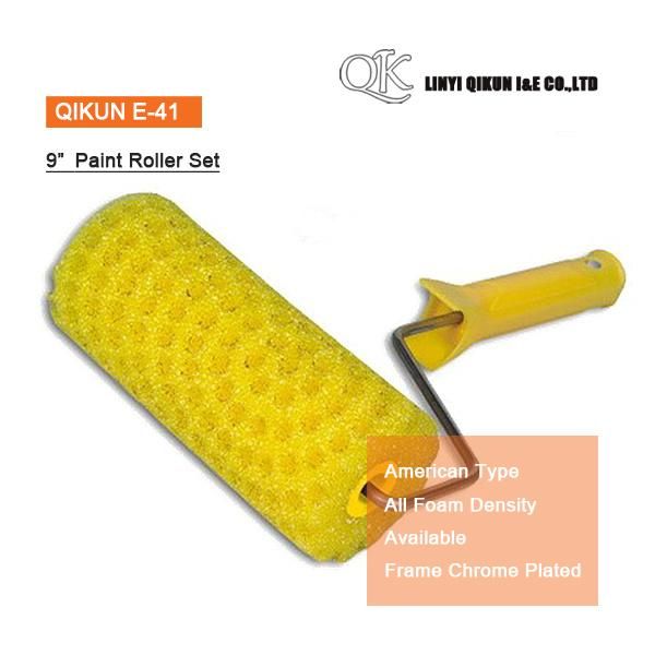 E-32 Hardware Decorate Paint Hand Tools Fabric Cloth 4" Paint Roller with Long Frame Handle