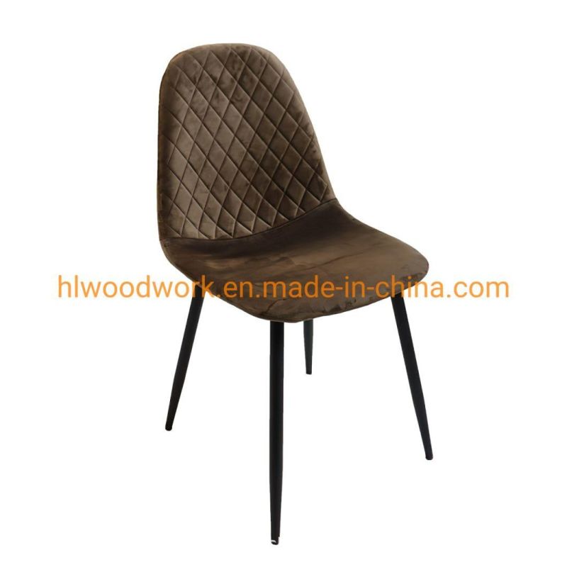 Wholesale Comfortable Home Furniture Dining Room Chairs Dining Chair New Velvet Metal Leg Dining Chairs Dining Room Furniture Blue Dining Chair