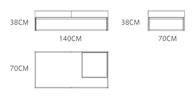 Furniture Low Square Factory Hot Sale Modern Walnut Solid Wood Home Furniture Living Room Modern Tea Coffee Table