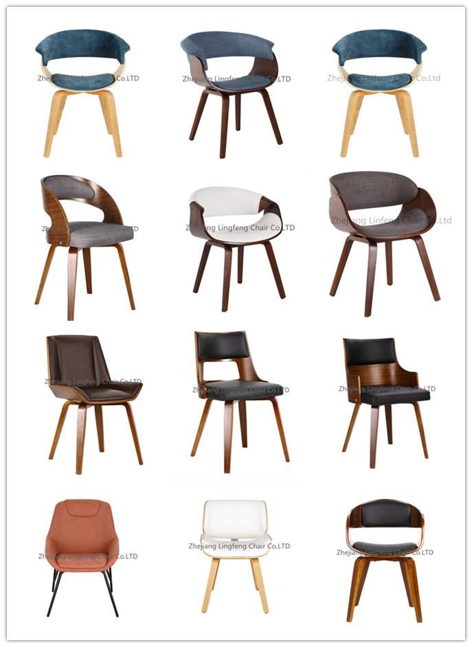 Walnut PU Leather Bar Chair Stools for Home Design Wood Legs Design Height Swivel Bar Chair