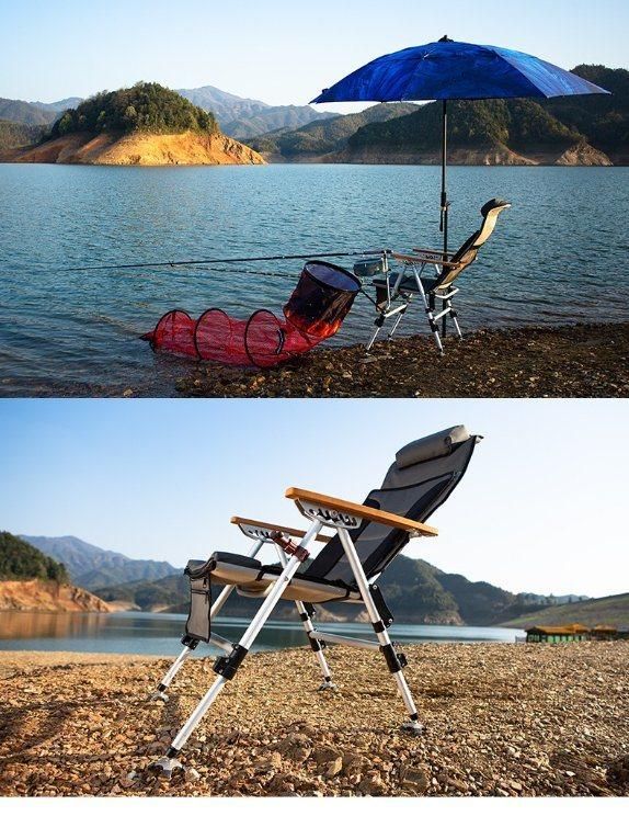 Outdoor Furniture Leisure Folding Lounge Aluminium Oxford Fabric Beach Armrest Chair Fishing Chair