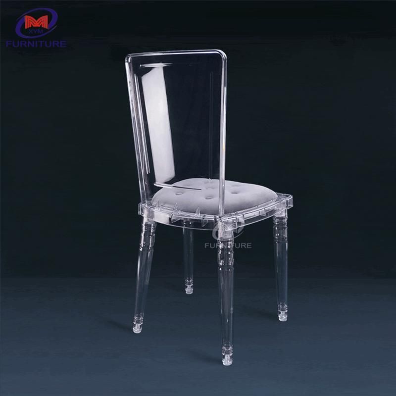 Buy Outdoor Event Wedding Tiffany Acrylic Chair Fabric Cushion Clear Chair Resin Plastic