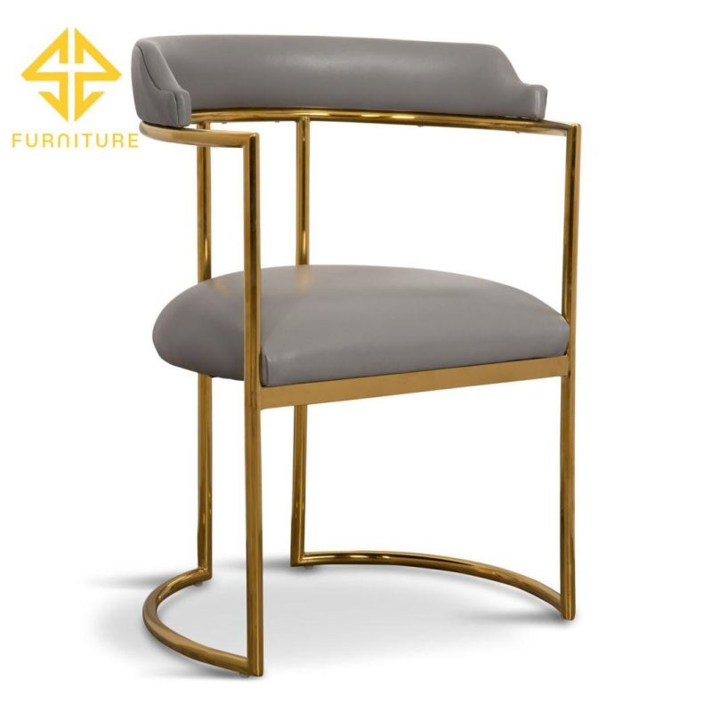 Hotel Event Gold Stainless Steel Leisure Fabric Velvet Dining Chair