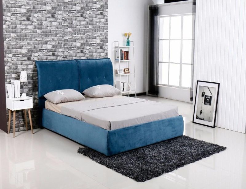 Modern Home Bedroom Furniture Single Double King Size Wooden Fabric Bed Headboard