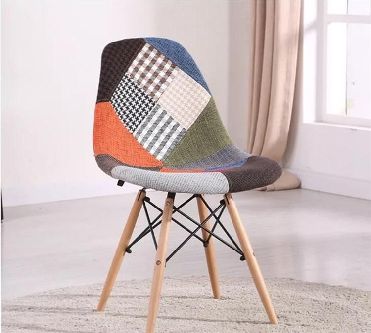 Cheap Coffee Shop Leisure Chair Modern Patchwork Dining Chairs Fabric Living Room Chair