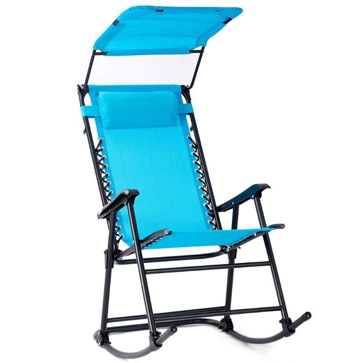 Outdoor Patio Beach Steel Frame Folding Camping Chair with Canopy