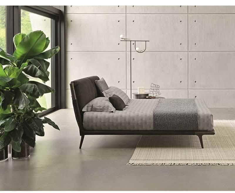 Modern Bedroom Hotel Metal Furniture Fabric Bed