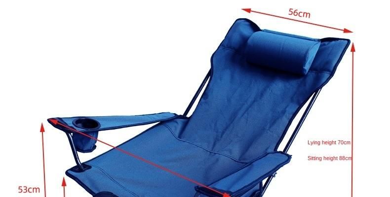 Sitting and Lying Dual-Purpose Folding Chair Outdoor Leisure Folding Recliner Portable Camping Fishing Chair Lunch Chair