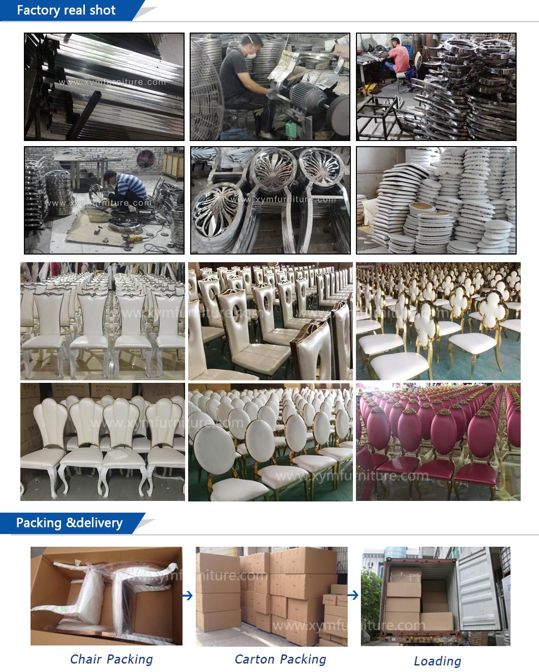 Hotel Furniture Supplier New Design Wedding Dining Stainless Steel Chair