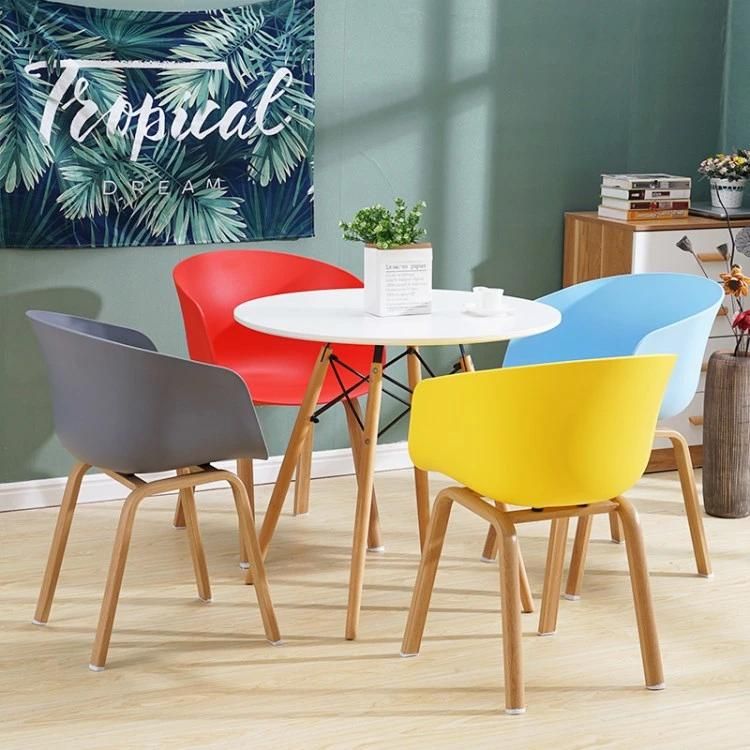 Best Price Restaurant Coffee Shop French Style Metal Leg Plastic Armrest Dining Chairs