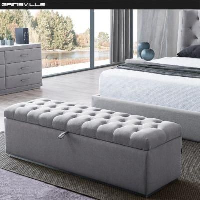 Upholstered Soft Fabric Double King Size Bed for Home Furniture