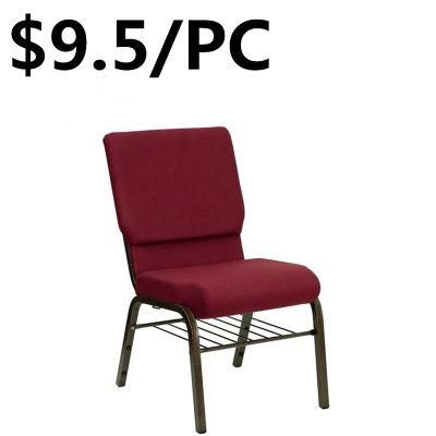 Cheap Metal Frame Fabric Silla Indoor Multi-Size Back Church Chair