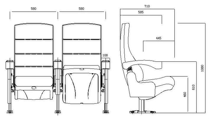 Economic Leather Media Room Luxury Theater Cinema Movie Auditorium Seating