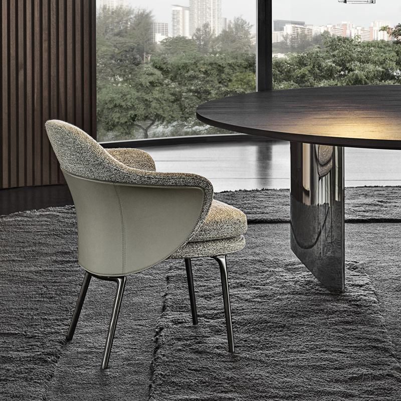 2020 New Design Fabric Upholstery Dining Chair with Steel Legs