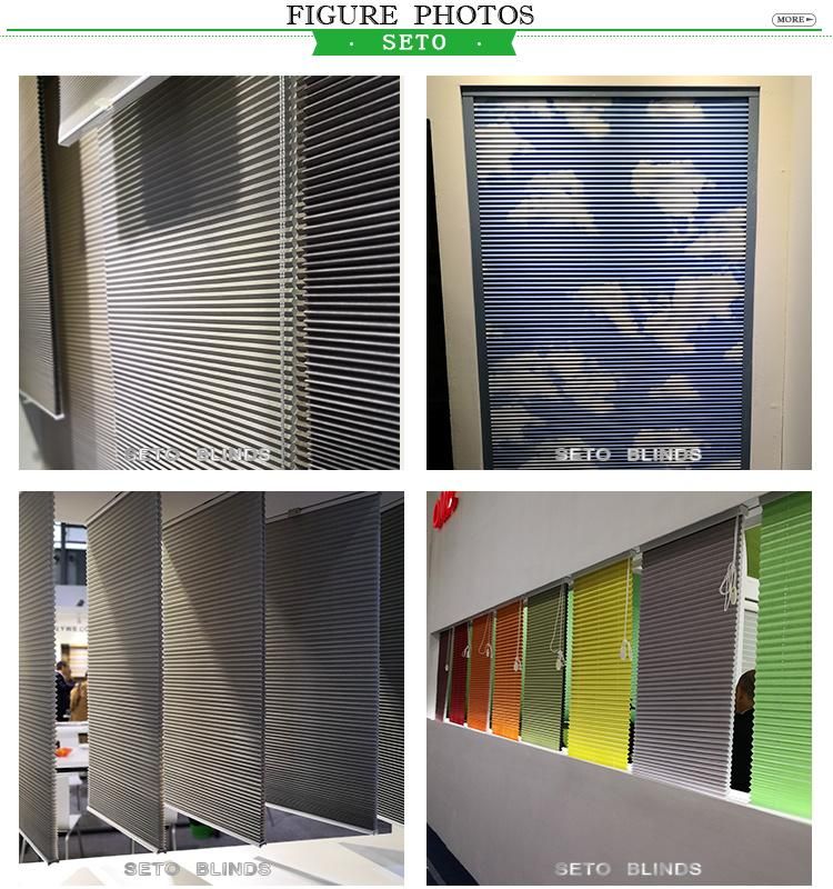 High Quality Cordless Pleated Window Electric Blind Shade Fabric