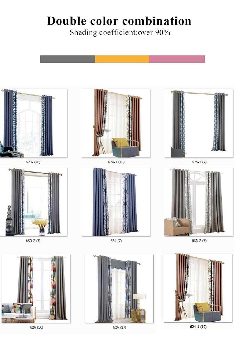 Wholesale Cheap Price Blue Modern Design Print Abstract Design Fabric Curtain