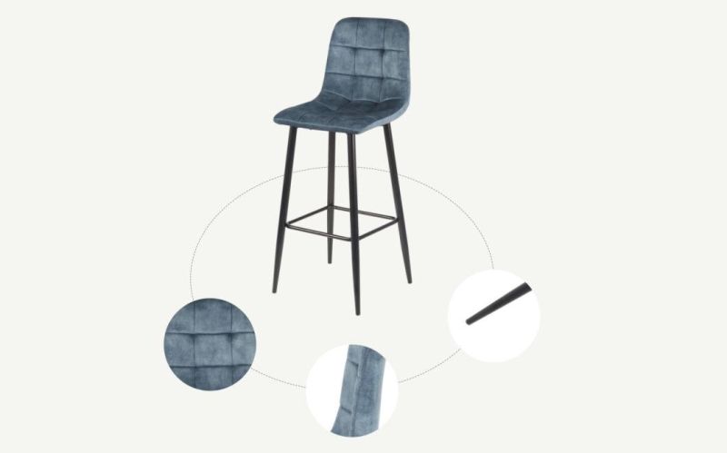 Modern Design Comfortable Fabric or PU Bar Chair Bar Stool Dining Leisure Chair