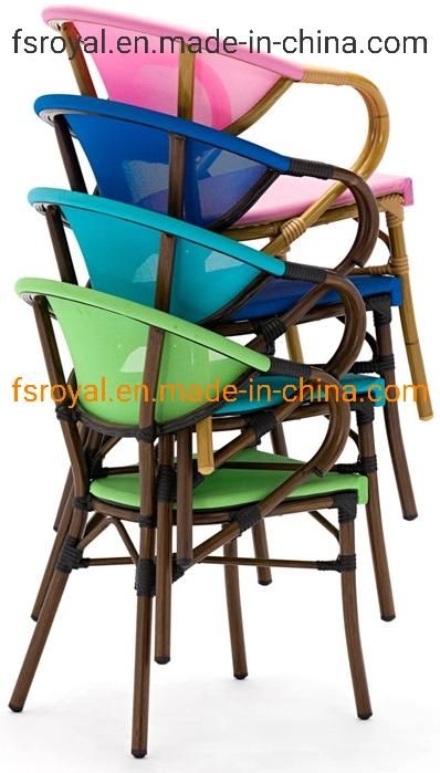 Modern Outdoor Furniture Aluminium Stacking Patio Dining Cafe Chair