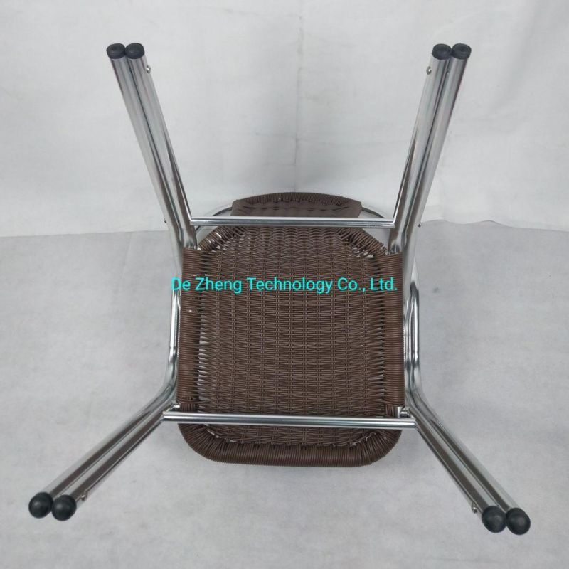 Outdoor Commercial Rattan Wicker Restaurant Relaxing Wicker Aluminum Dining Chair