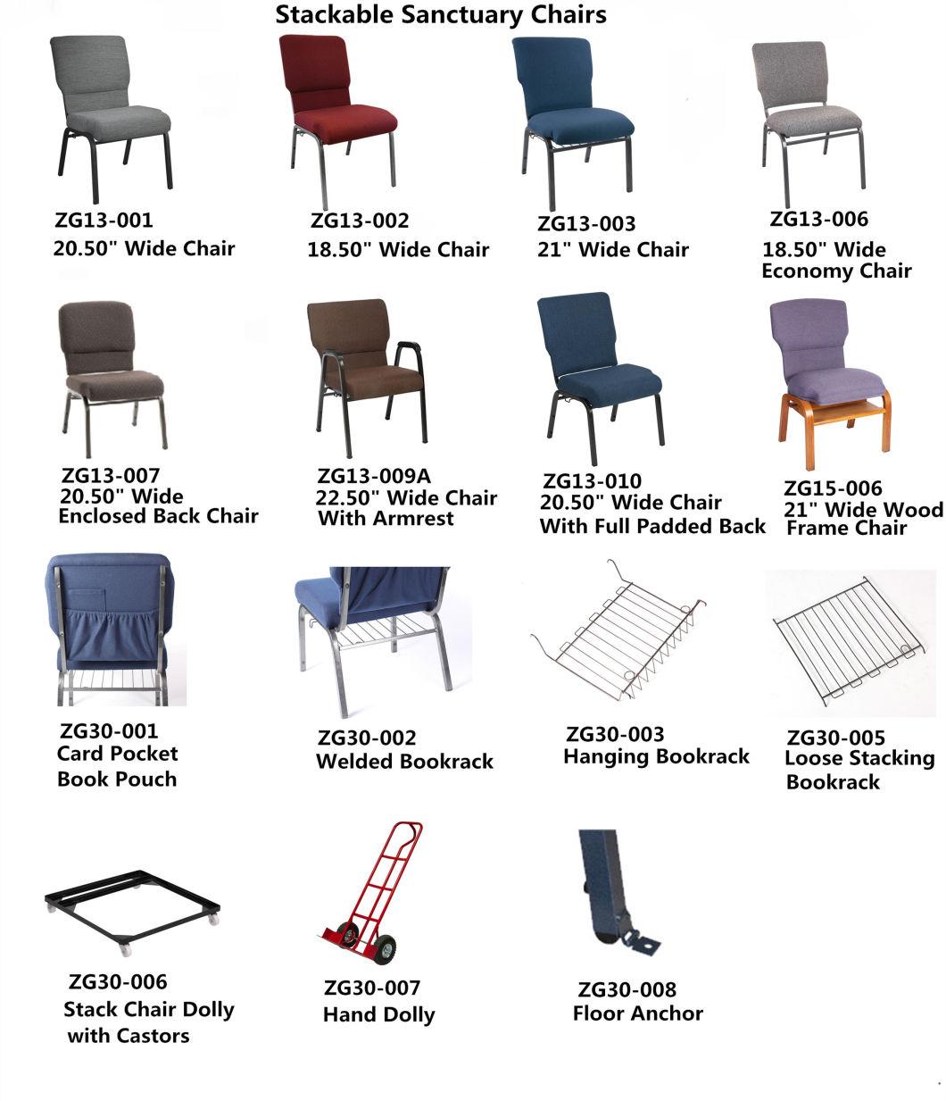 Professional Manufacturer of 18 Inch Wide Blue Fabric Economy Metal Auditorium Chair (ZG13-006)