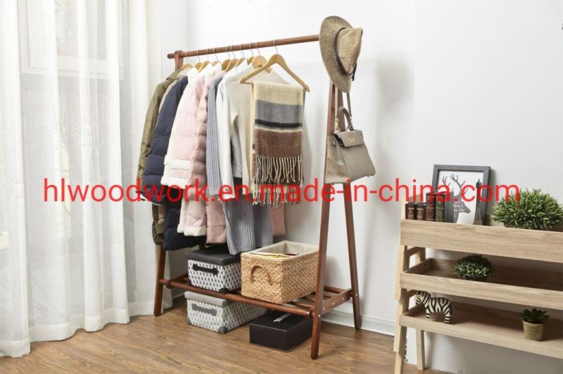 Beech Wood Stand Coat Rack Stand Hanger Foyer Furniture Brown Color Fence Style Living Room Coat Rack Entrance Hall Coat Rack