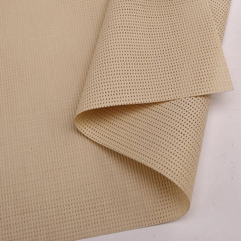 Beige Window Curtain Roller Blind Sun Shade Mesh Fabric