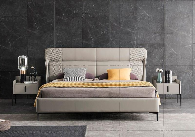 Minimalistic Modern Apartment Bedroom Furniture Beds Set Factory Customized Size Metal Base Platform Bed