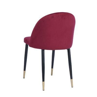 Accent Chair Round Vertical Shape Back Velvet Fabric Dining Chair for Sale Modern Chair