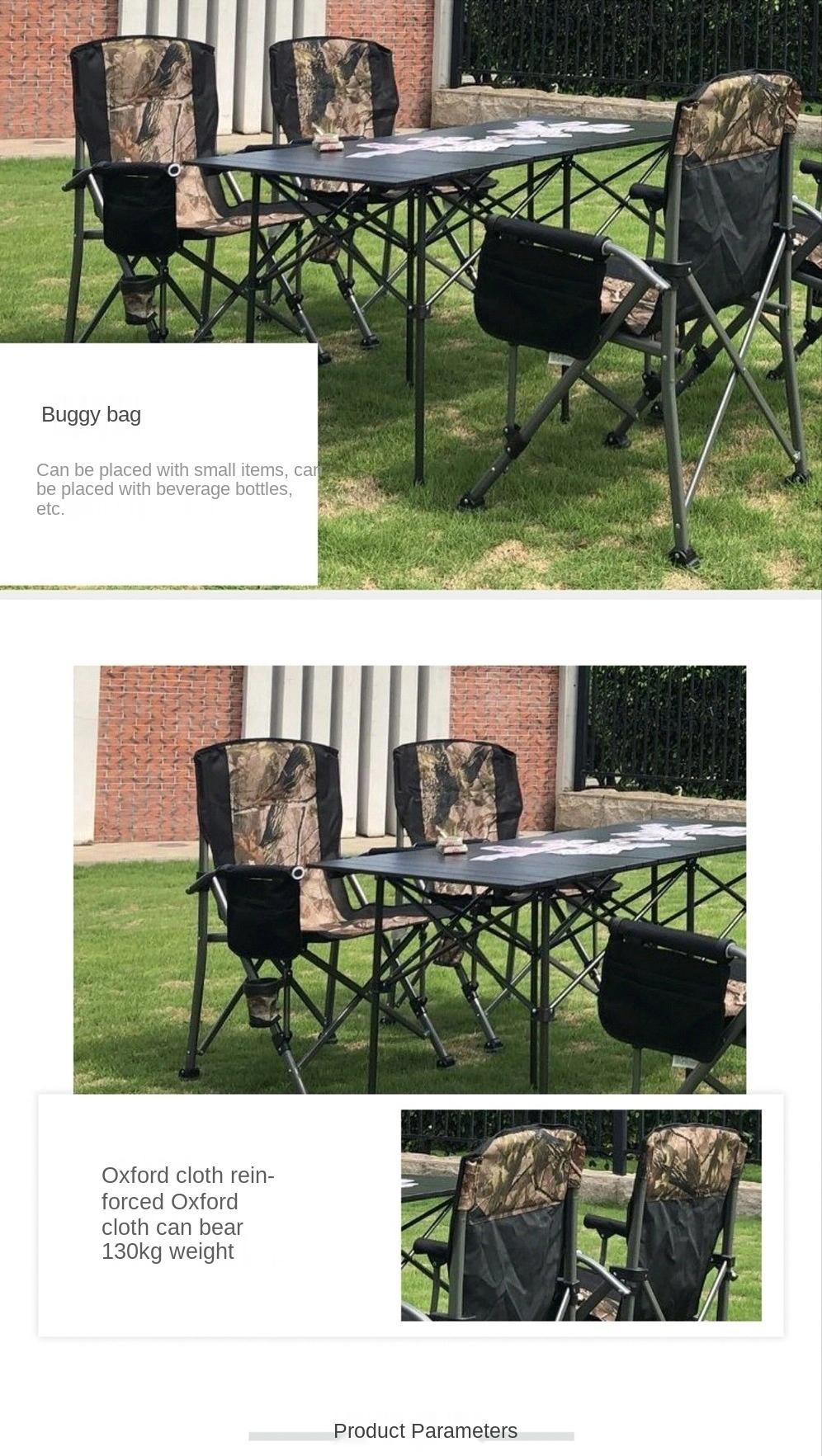 One Table Four Chairs Outdoor Folding Leisure Chair Fishing Camping Portable Table and Chair Five Piece Set Leisure Beach Chair