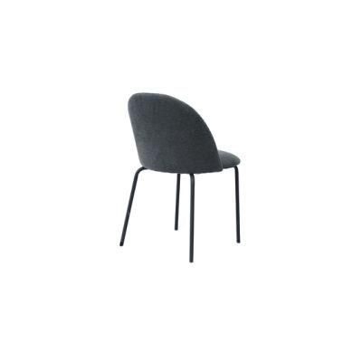 Modern Home Outdoor Office Furniture Fabric Backrest Round Tube Spray Steel Dining Chair