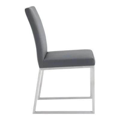 Modern Leather Chair with Stainless Steel Leg Restaurant Chair