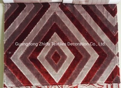 Household Textile 100% Polyester Cut Velvet Decorative Sofa Pillow Fabric