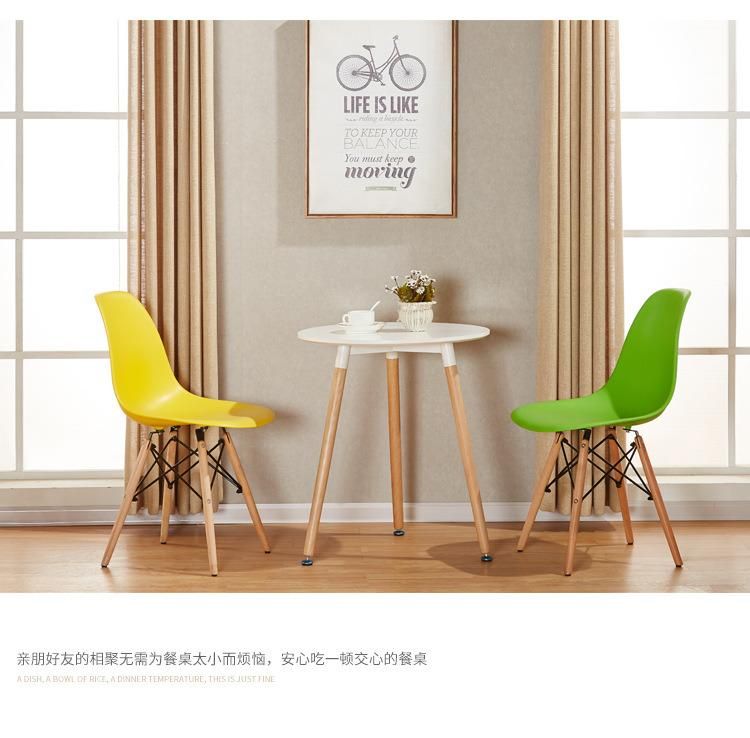 Fast Shipment Wholesale Hot Selling Wooden Leg Modern Nordic Plastic Eames Dining Chair