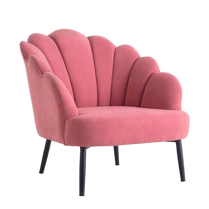 Hot Sale Factory Modern Furniture Upholstered Velvet Fabric Leisure Lounge Chairs