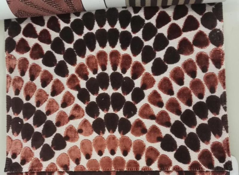 Hotel Textile Cut Velvet Sector Jacquard Decorative Cushion Fabric
